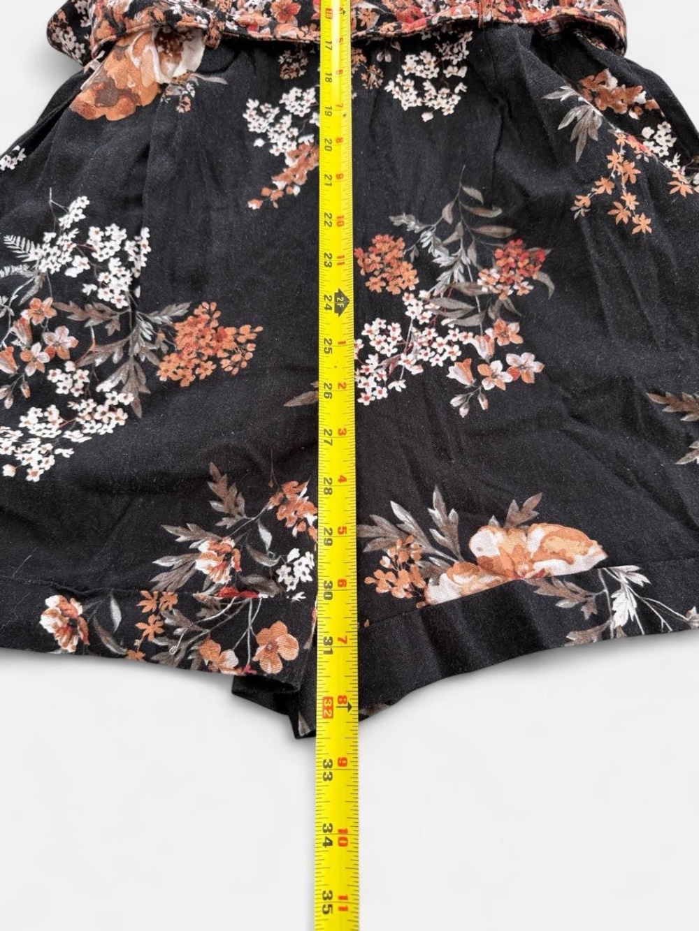 NWT CAROLINE CONSTAS Black Floral Linen Blend Belted Romper - Picture 4 of 7